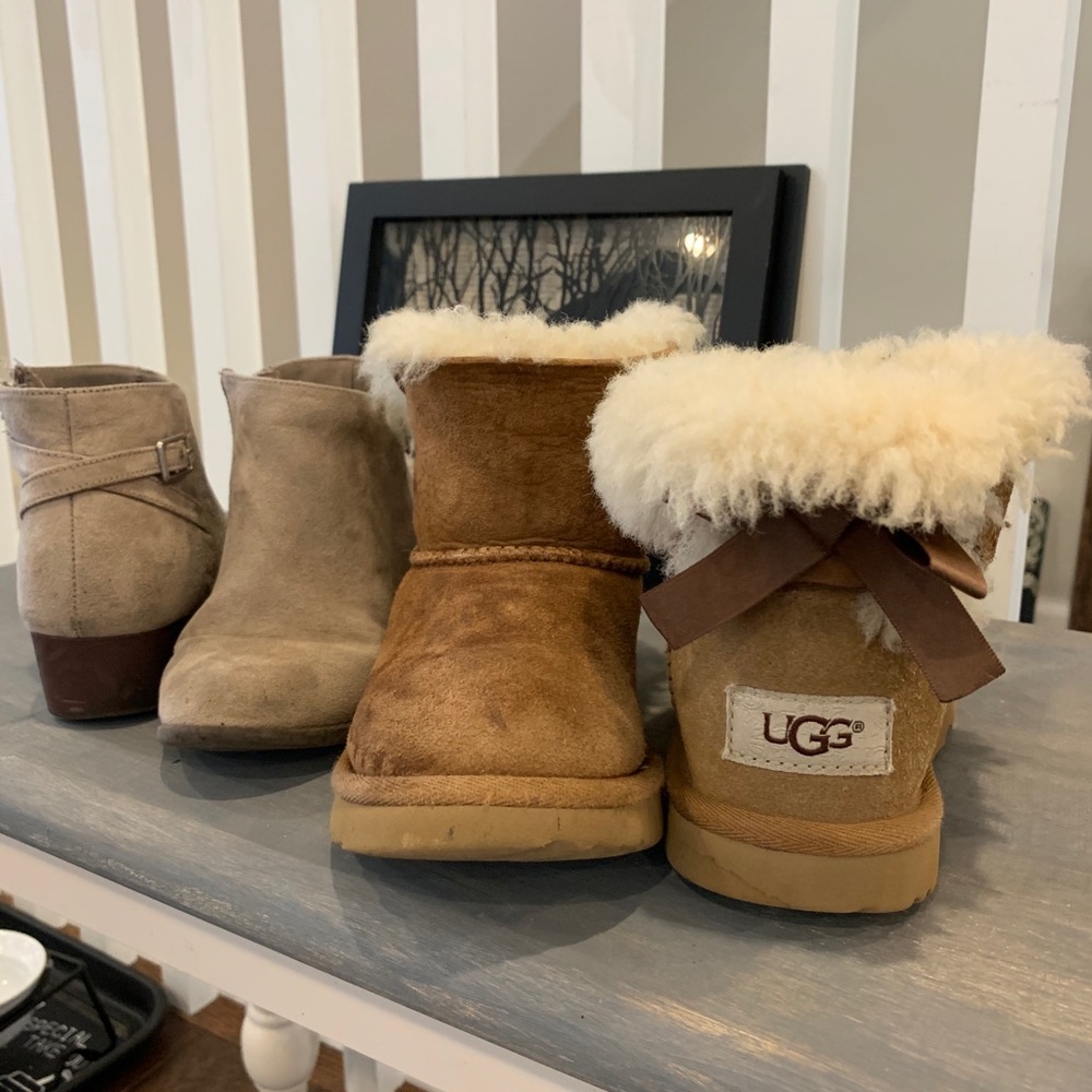 UGG girl boots size 12 and gray bootie 13